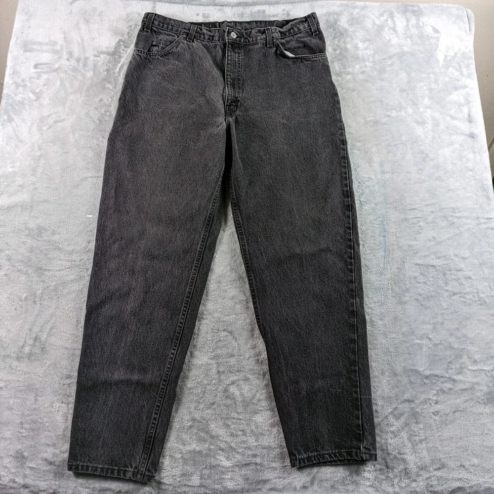 VTG Levis 550 Jeans Mens 38x30 Black Faded Orange Tab Relaxed Fit USA Made  READ